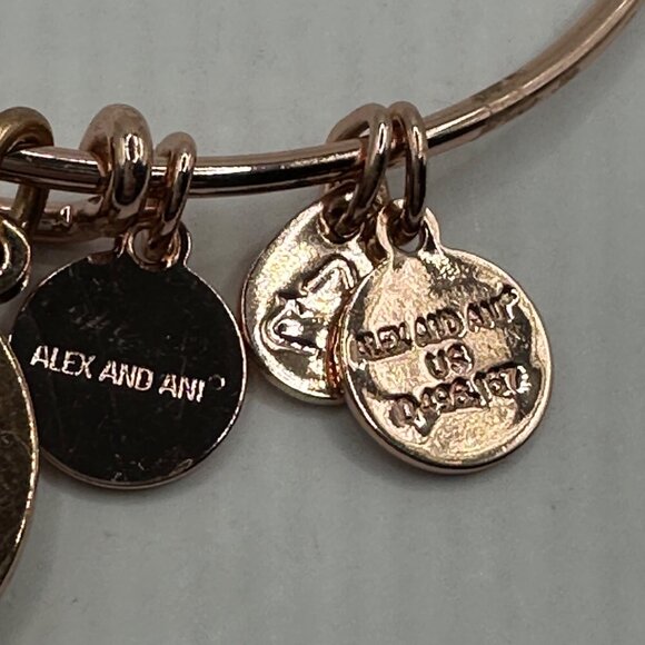 Alex And Ani Snowflake Expandable Charm Bangle Bracelet Rose Gold Finish 2015 Ed - Picture 6 of 6